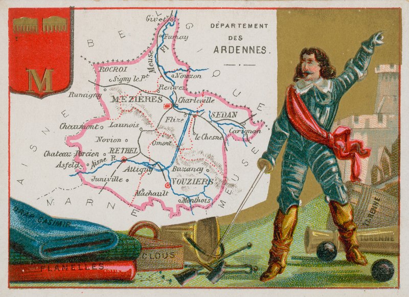 Department of Ardennes i det nordøstlige Frankrig af French School