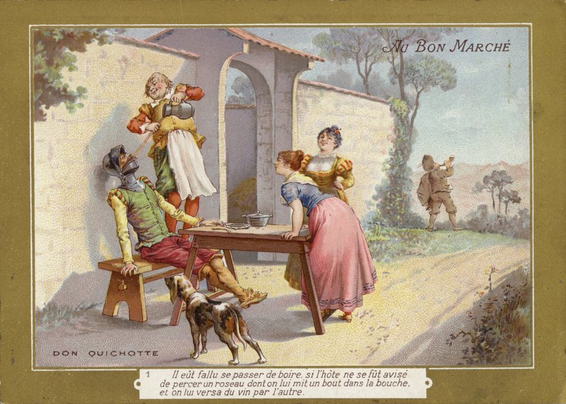 Don Quixote tager en drink af French School