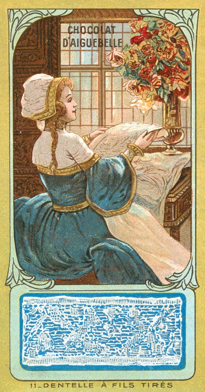 Tegnet tråd blonder af French School