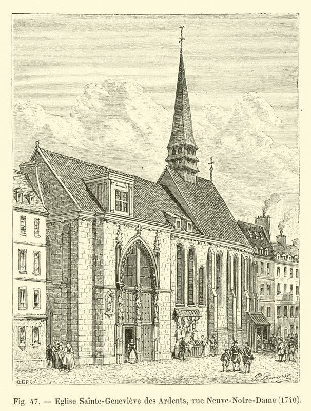 Sainte-Genevieve des Ardents kirke, rue Neuve-Notre-Dame, 1704 af French School