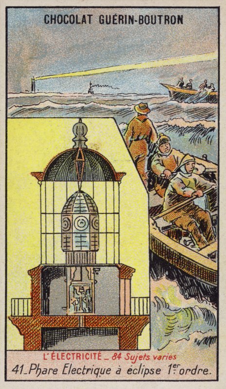 Elektrisk fyrtårn (chromolitho) af French School