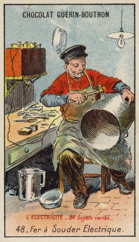 Elektrisk loddekolbe (chromolitho) af French School