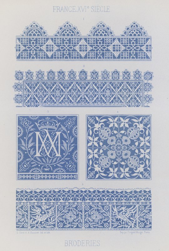 Broderi (chromolitho) af French School