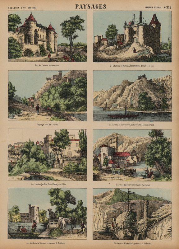Europæiske scener (farvegravering) af French School