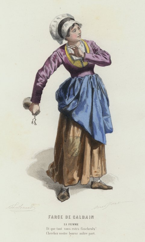 Farce De Calbain (farvegravering) af French School