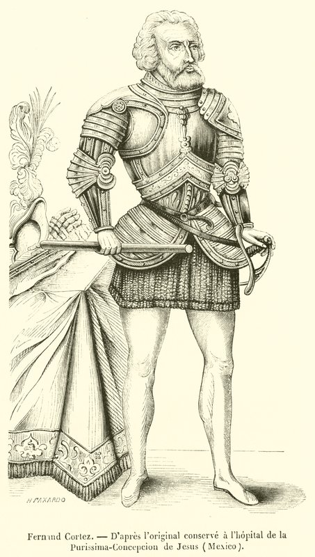 Fernand Cortez (gravering) af French School