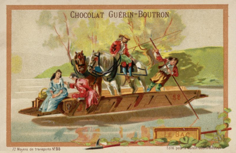 Færge (chromolitho) af French School