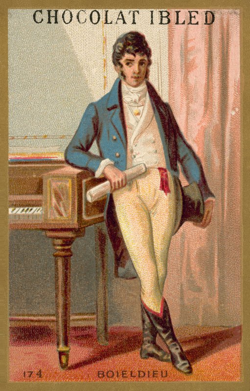 Francois-Adrien Boieldieu, fransk komponist (chromolitho) af French School