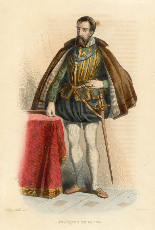 Francois de Guise (farvet gravering) af French School
