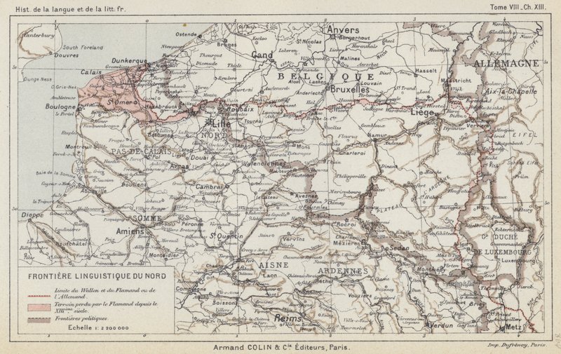 Northern Linguistic Frontier (farve litho) af French School