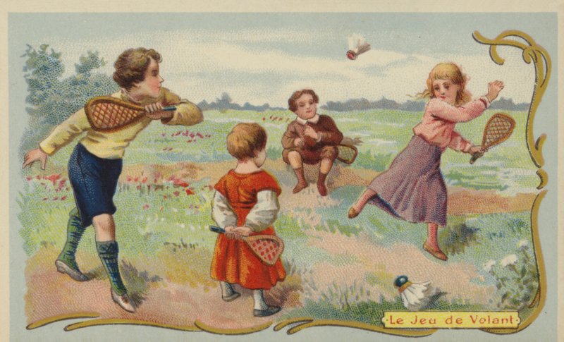Spil badminton (chromolitho) af French School