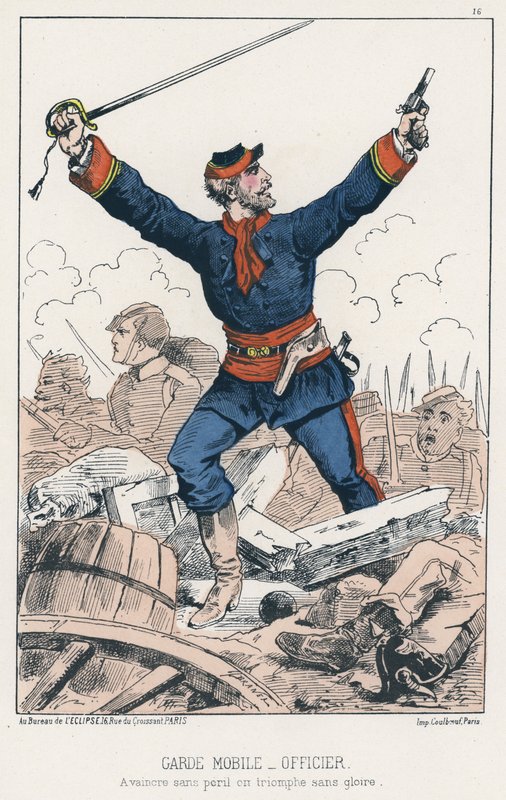Garde Mobile - Officer (farvet gravering) af French School