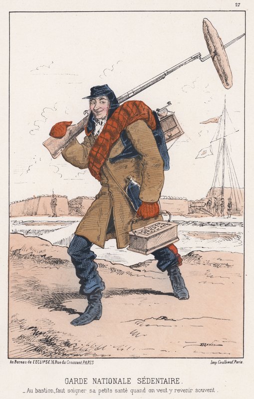 Guard National Sedentary (farvet indgravering) af French School