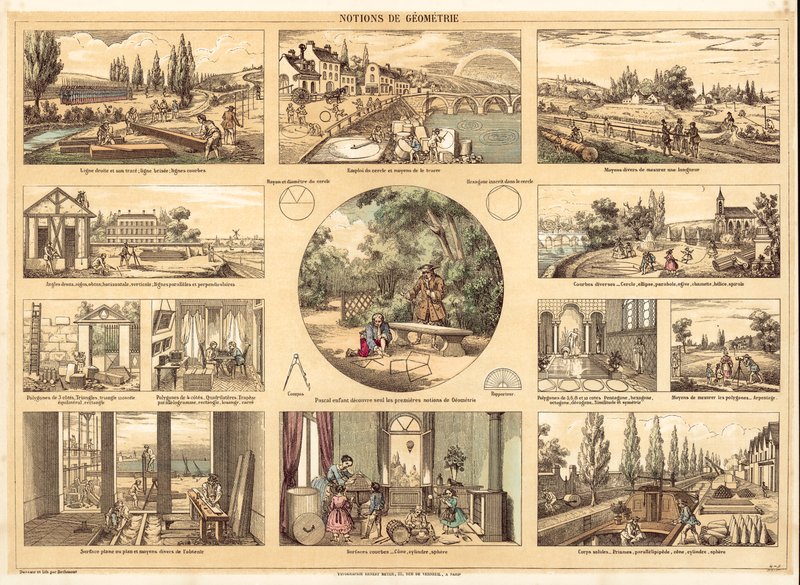 Geometri (farve litho) af French School