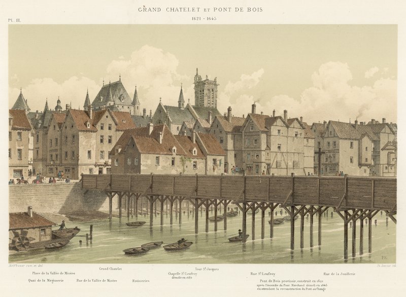 Grand Chatelet og træbro, 1621-1645 af French School