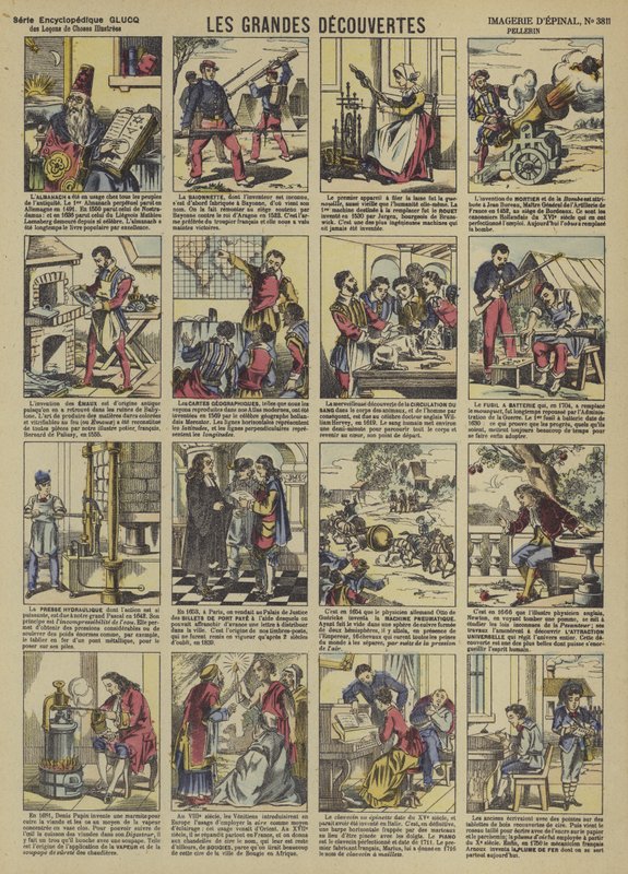 Store opdagelser (farve litho) af French School