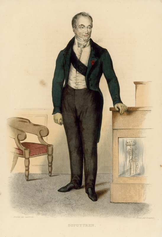 Guillaume Dupuytren (farvet gravering) af French School
