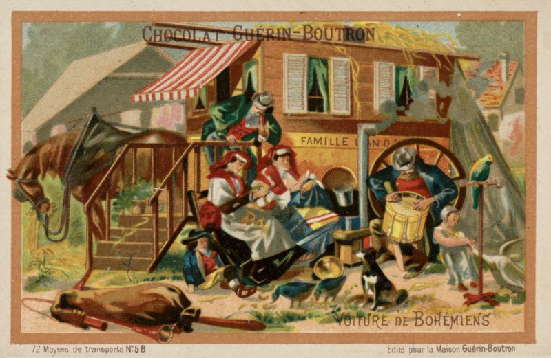 Gypsy campingvogn (chromolitho) af French School