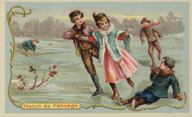 Skøjteløb (chromolitho) af French School