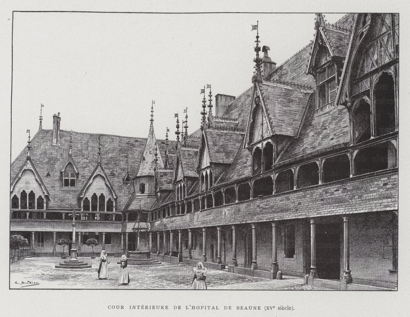 Indre gårdhave til Hospices de Beaune af French School