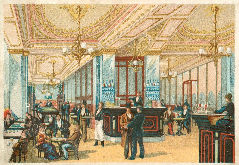 Interiør af et hotel (chromolitho) af French School