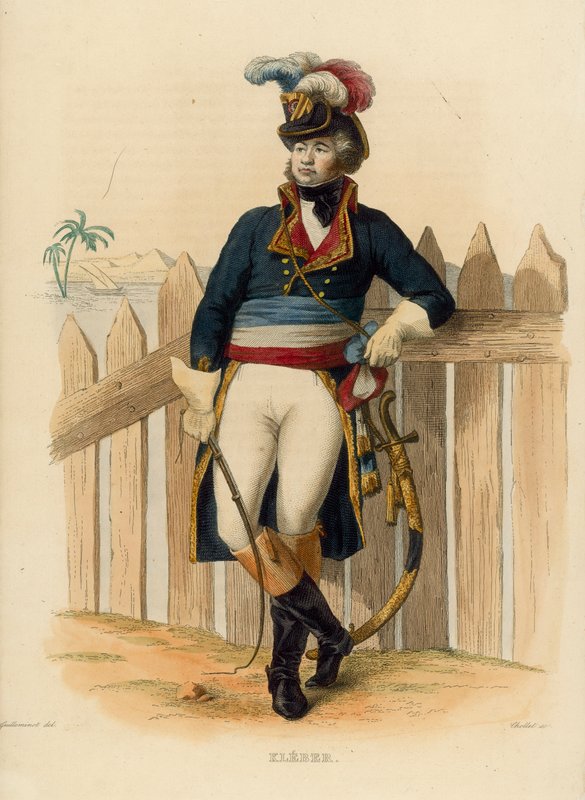 Jean-Baptiste Kleber (farvet gravering) af French School