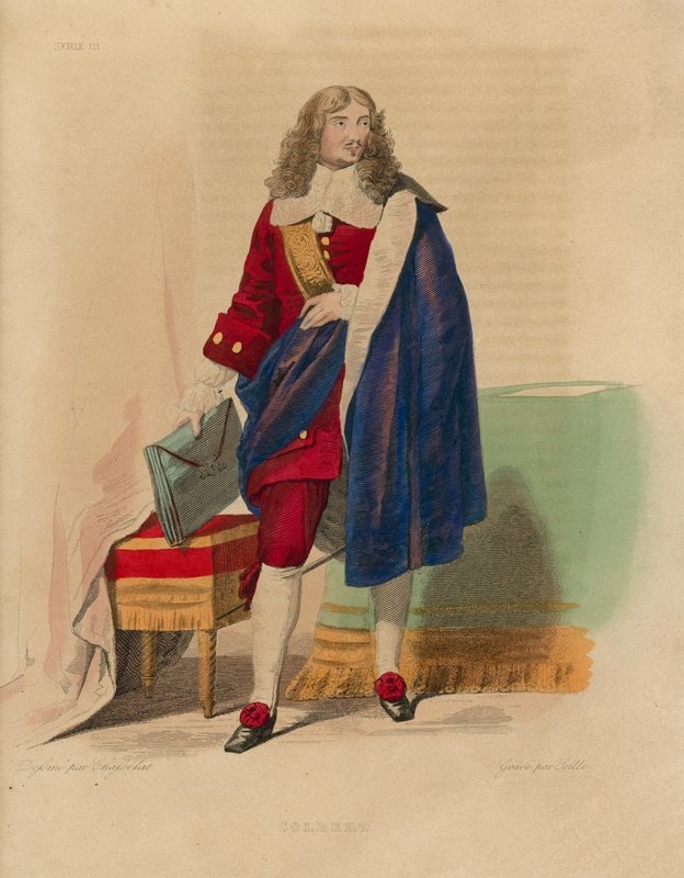 Jean Baptiste Colbert (farvet gravering) af French School