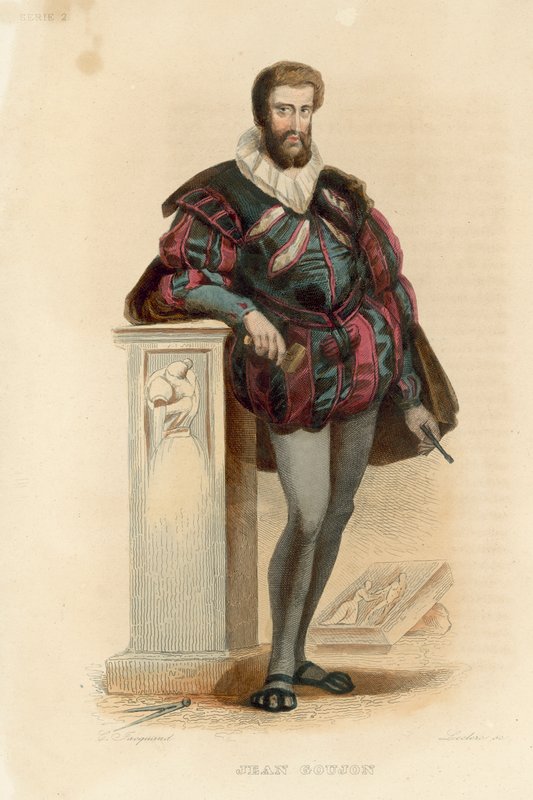 Jean Goujon (farvet gravering) af French School