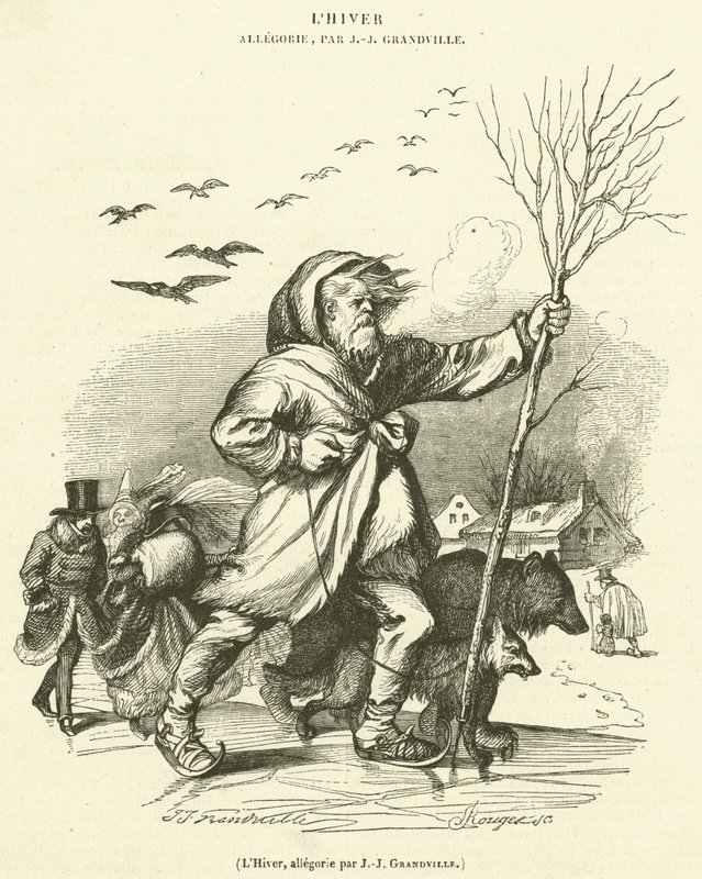 Vinter, allegori (gravering) af French School