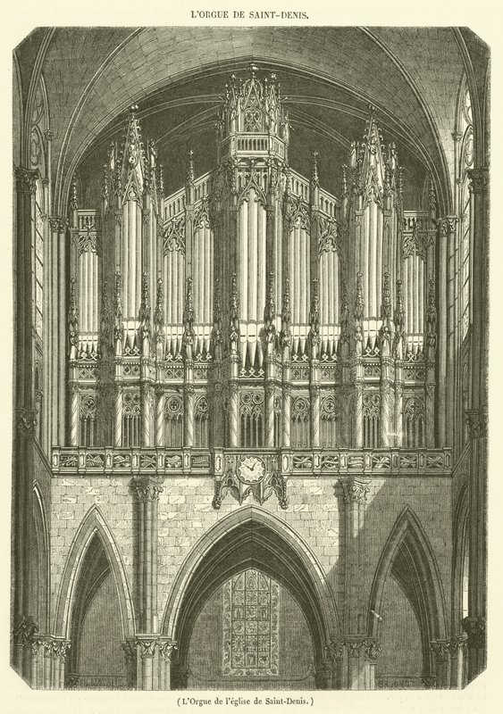 Saint-Denis-kirkens orgel (gravering) af French School