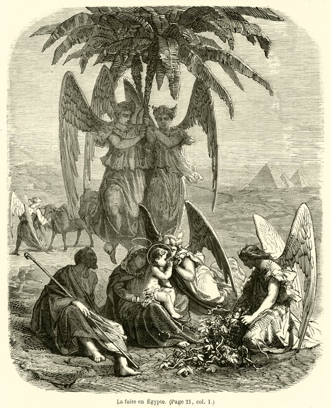Lækage i Egypten (enggraving) af French School