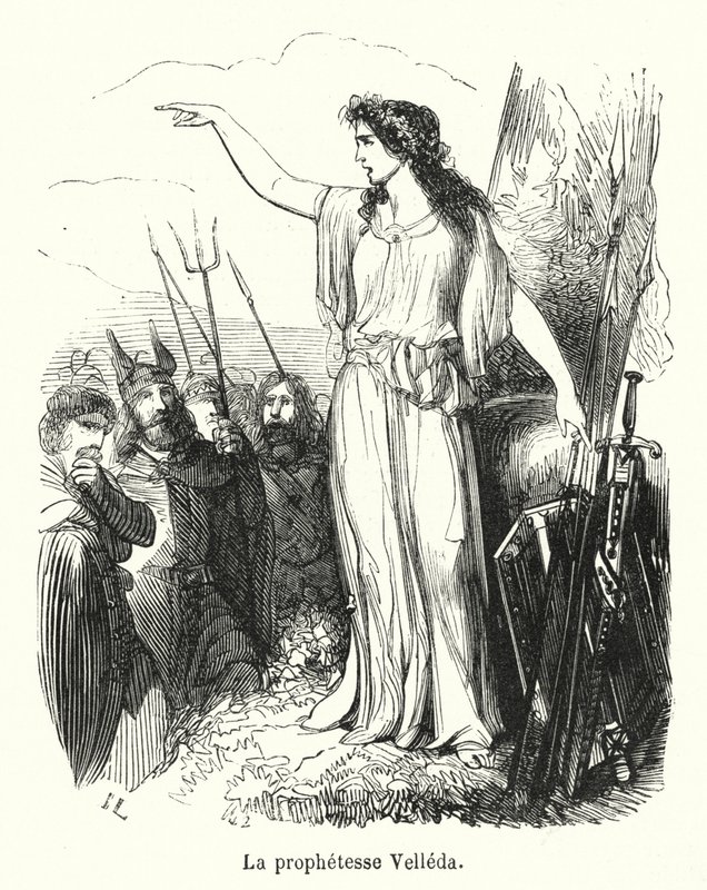 La prophetesse Velleda (gravering) af French School