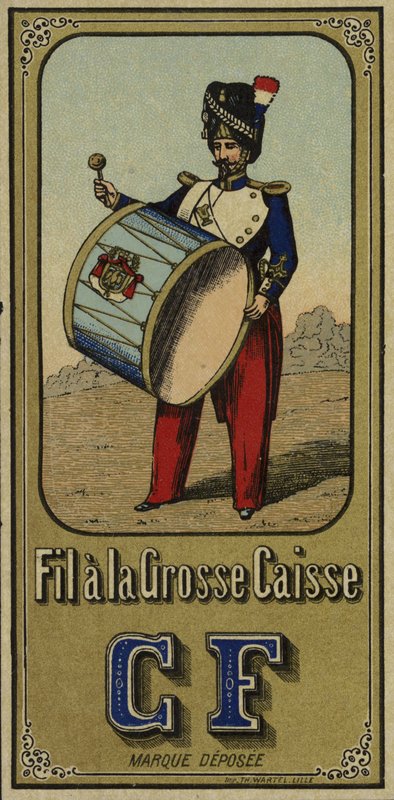 Etiket til bastrommetråd af French School