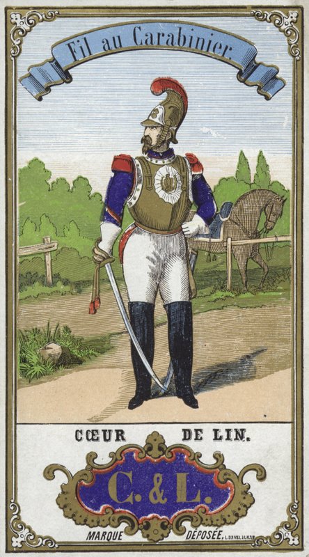 Etiket til karabinhagetråd af French School