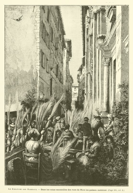 Palmesøndag (gravering) af French School