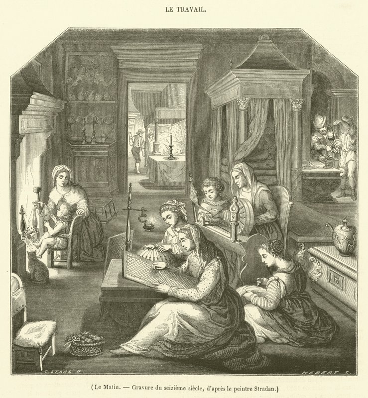 The Morning, Sixteenth Century Gravering (gravering) af French School
