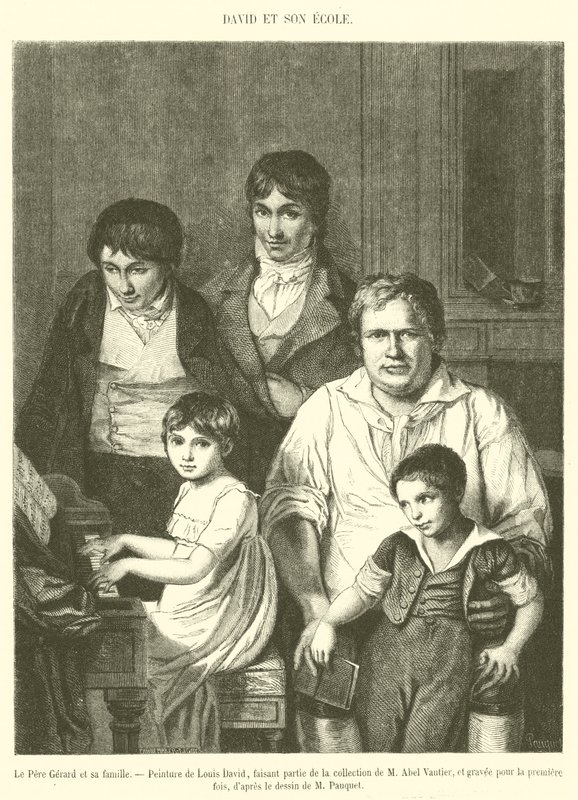 Fader Gerard og hans familie (gravering) af French School