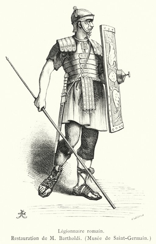 Legionær romain (gravering) af French School