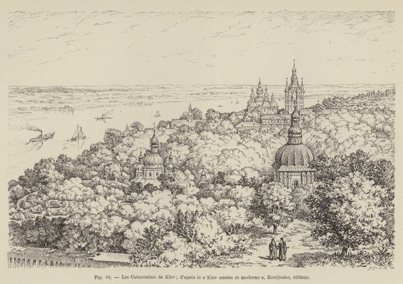 Katakomberne i Kiev (gravering) af French School