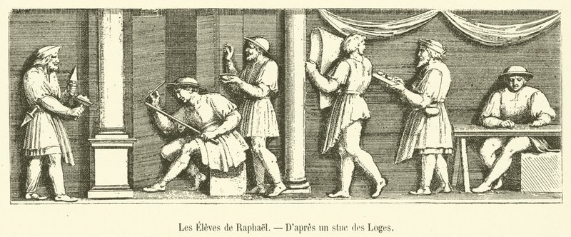 The Students of Raphael (gravering) af French School