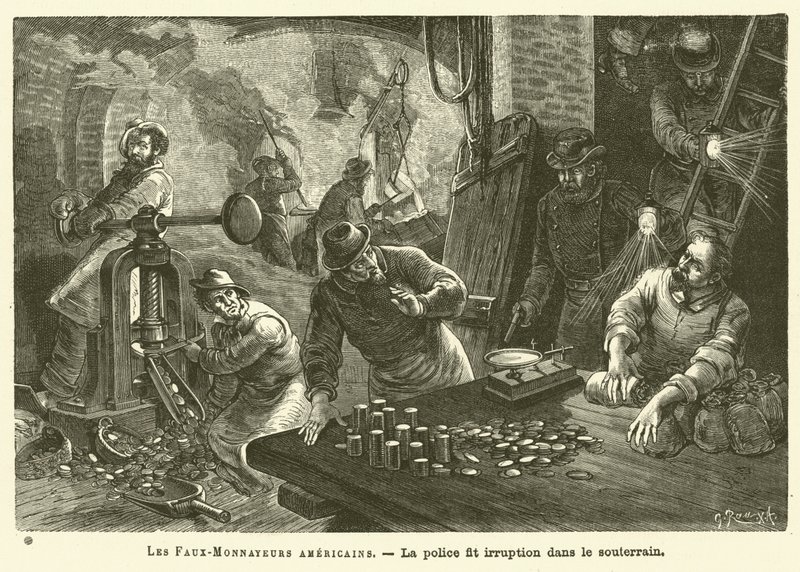 Amerikanske forfalskere (gravering) af French School