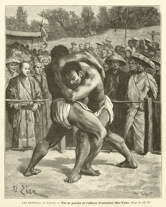 Wrestlers In Japan (gravering) af French School