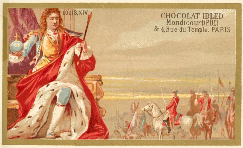 Ludvig XIV af Frankrig (chromolitho) af French School