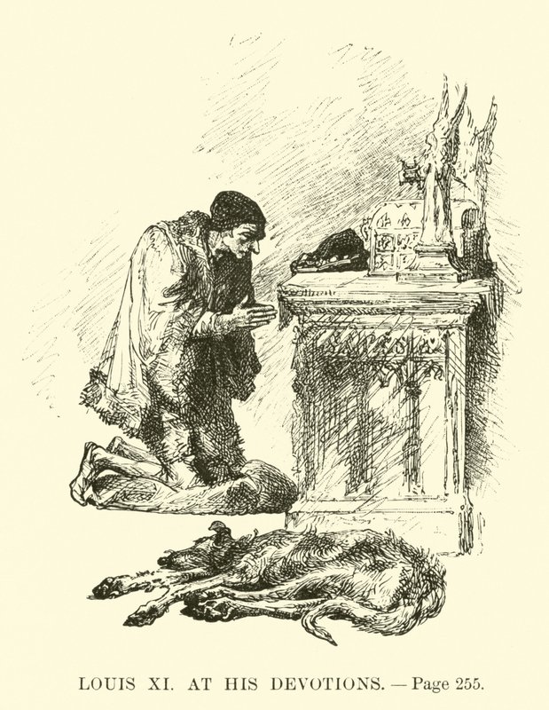 Ludvig XI ved hans andagter af French School
