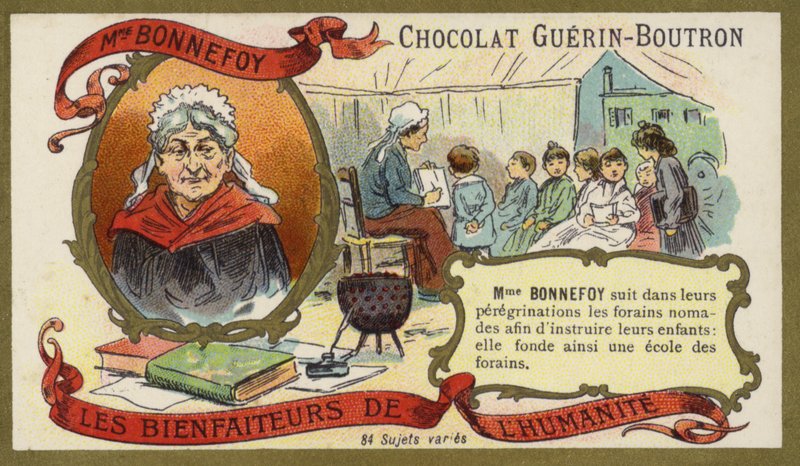 Madame Bonnefoy, fransk filantrop (chromolitho) af French School