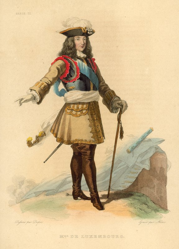 Marshal Duke of Luxembourg (farvet gravering) af French School