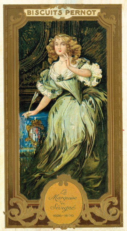 Marquise de Sevigne, fransk forfatter (chromolitho) af French School