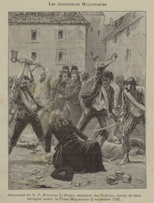 Frimurermord (gravering) af French School