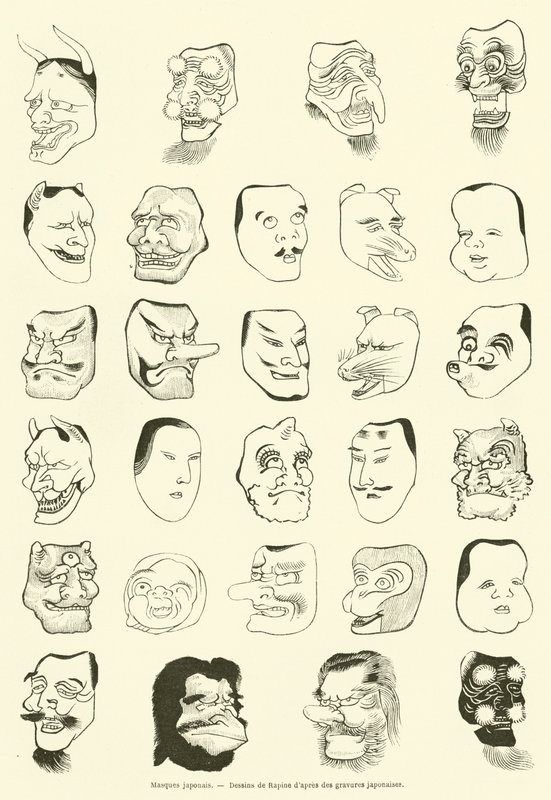Japanske masker (gravering) af French School