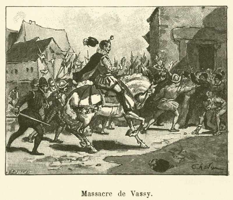 Vassy-massakren (gravering) af French School